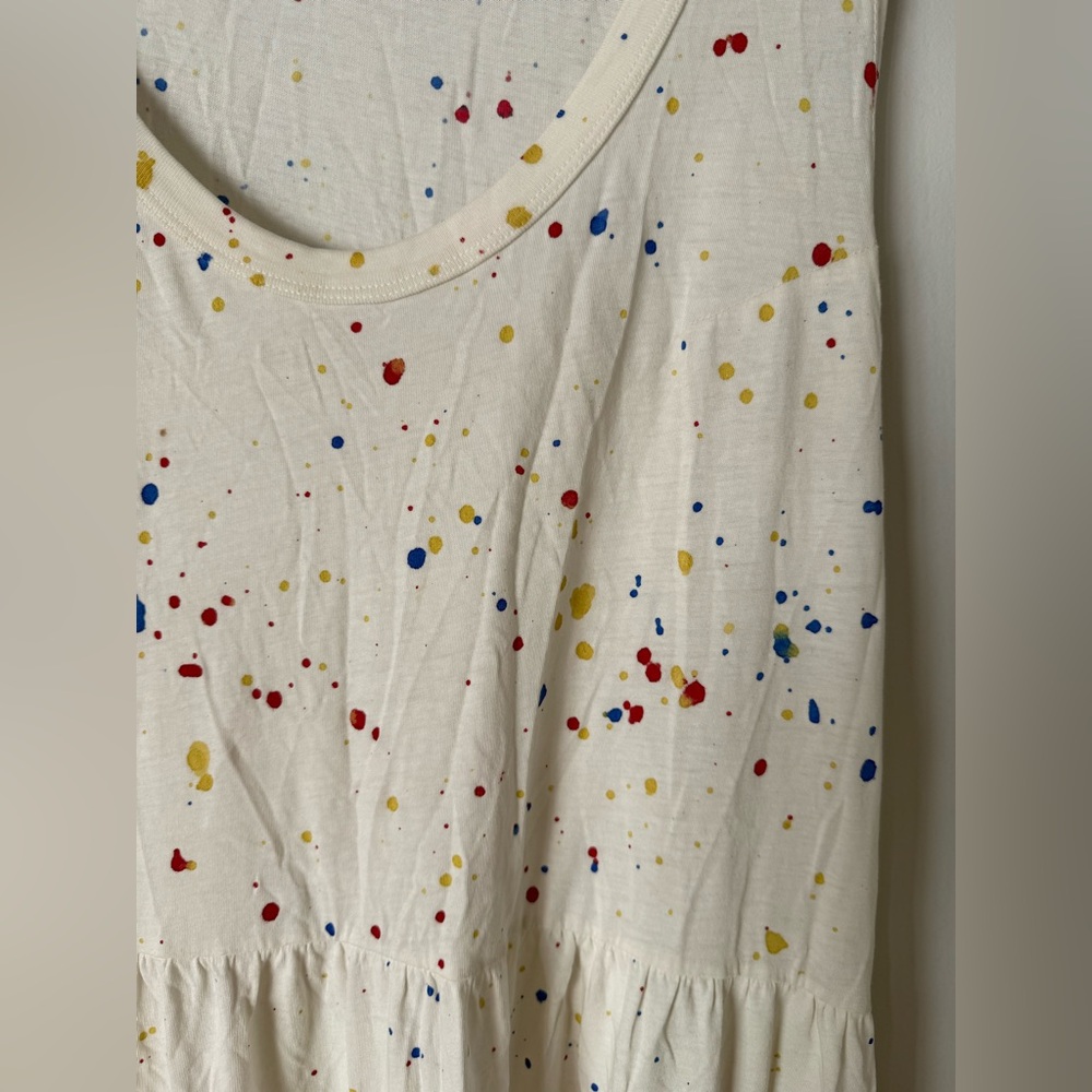 Sol Angeles Essential Tiered Tank Dress 100% Cotton Paint Splatter - Picture 4 of 7